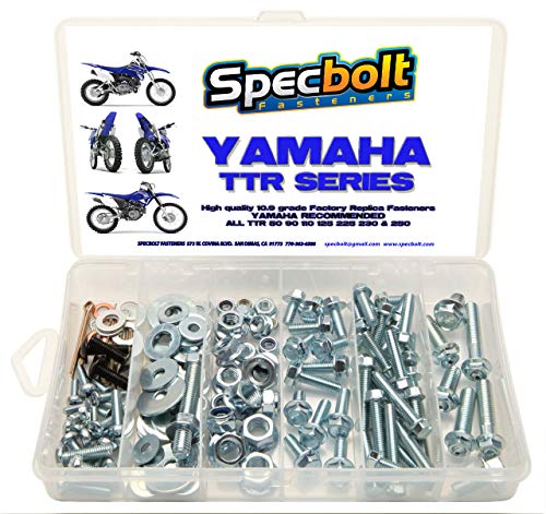 120pc Specbolt Fasteners Bolt Kit Fits: Yamaha TTR 1994-Present Maintenance Restoration TTR50 TTR80 TTR90 TTR110 TTR125 TTR225 TTR250 TTR600 50 80 90 110 125 225 250 600 XT PW