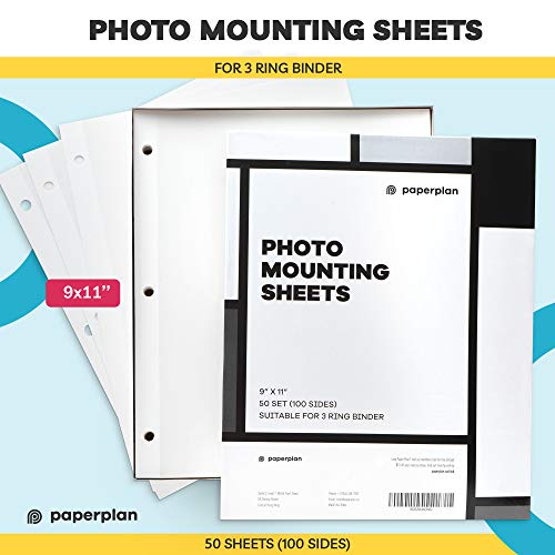 (50 Count) Photo Album Pages for 3 Ring Binder Refill Self Adhesive