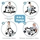 FANTASK 4 in 1 Lauflernhilfe mit einstellbarer Höhe & Geschwindigkeit, Baby Walker mit Musikbox, Licht & Rädern, Gehfrei Baby ab 6 Monaten, 12kg Belastbar (Grau)