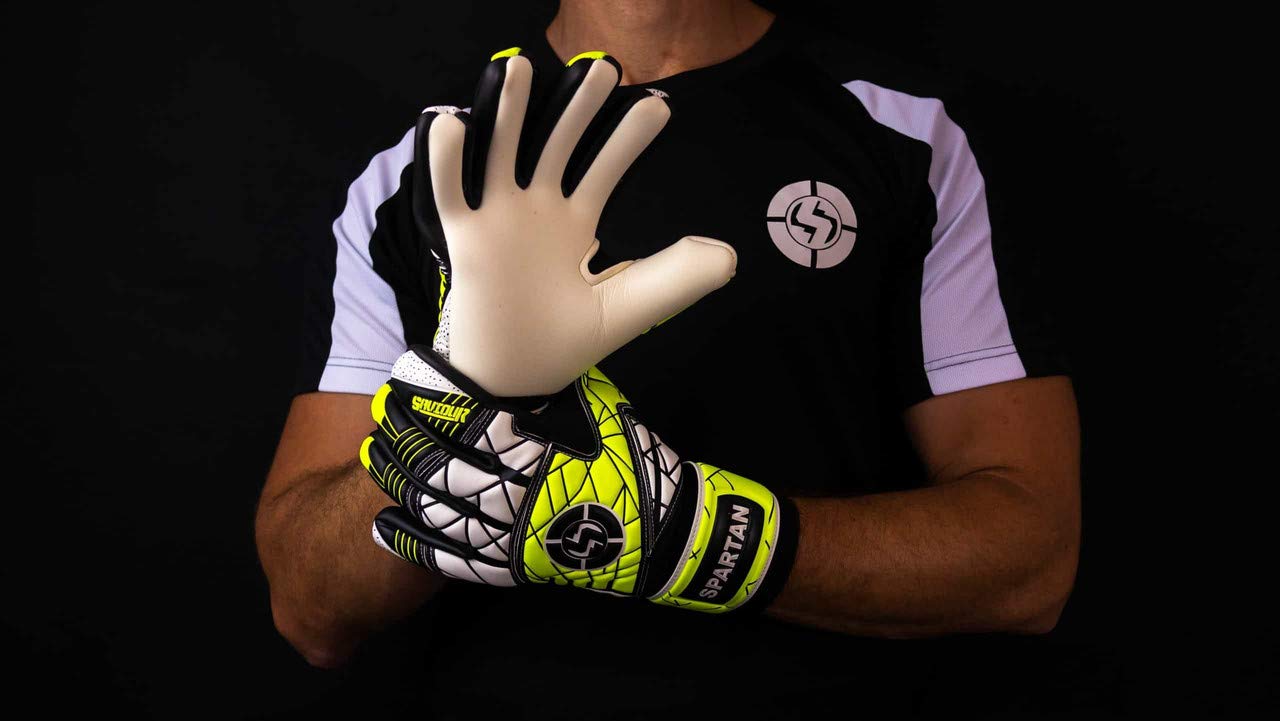 SAVIOUR Gants de gardien de but de football pour enfants, hommes et femmes – Super protection avec forte adhérence pour l'entraînement et les matchs, intérieur et extérieur, jaune, 6