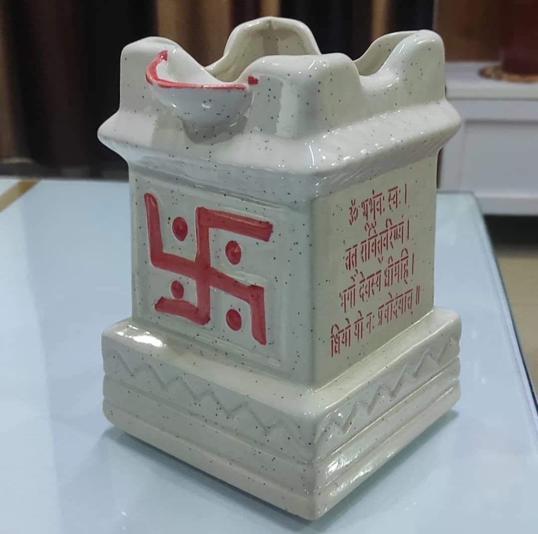 OriginalCeramics Shree Tulsi Designceramic Pot, Pack of 1 White