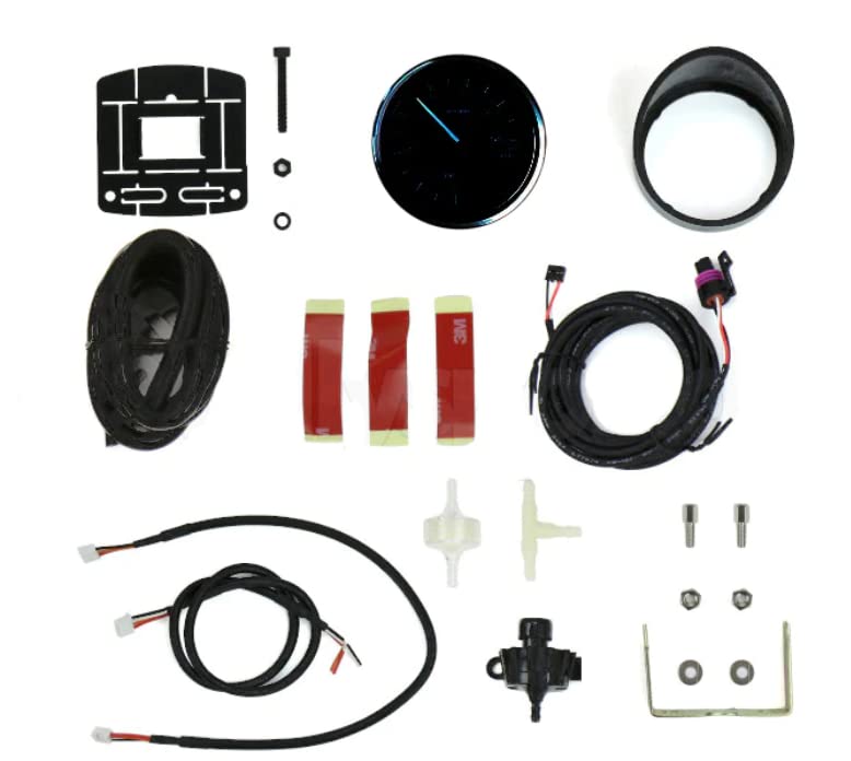 Boost Gauge-Electrical Amber/White Supreme Series Clear Lens White Pointer with Peak Recall and Warning 52mm (2 1/16")
