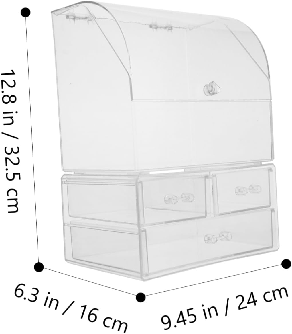 Acrylic Cosmetic Storage Box Lid Desktop Organizer Display Case Space-saving Desktop Stylish Decorative