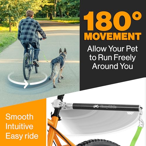 Freihandleinen für Hunde -180° drehbare Hunde Fahrradleine - mit Stoßdämpfern und Schnell Befestigungsmechanismus (Grün)