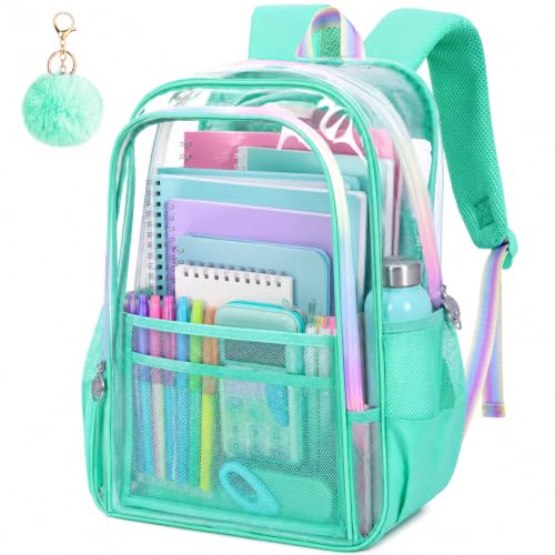 Image of AGSDON Clear Backpack, Heavy Duty Transparent Bookbag, See Through PVC Backpacks for Women Men