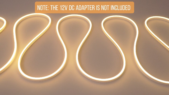 Image of dobestyou White Neon LED Strip Lights, 16.4ft 12V DC 600 SMD2835 LEDs Waterproof Flexible Rope Light for Indoor & Outdoor Home Decoration (Power Adapter Not Included)