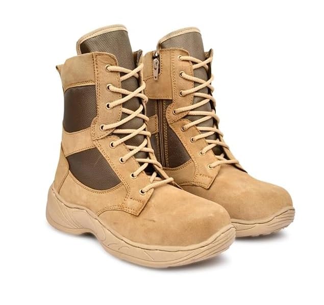 Men’s Tactical Combat Boots High Ankle | Durable Military Style Outdoor Boots with Side Zipper & Lace-Up Closure | Anti-Slip Lightweight Trekking & Hiking Boots for Men-image-25