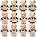 12 Stücke Gefüllte Tiere Plüschbären Mini Paar Bär mit Sackleinen Kleidung Kleine Bär Plüsch Stofftier Spielzeug for Geburtstag Hochzeit Dekorationen Weihnachtsfeier Favors liefert (Red Plaid Style) l