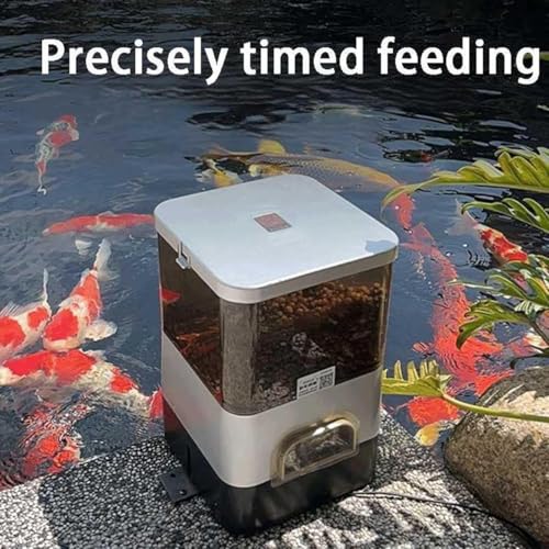 Alimentatore automatico per acquario con timer, design disperso a 120°, supporto di ricarica solare, ideale per vacanze o fine settimana