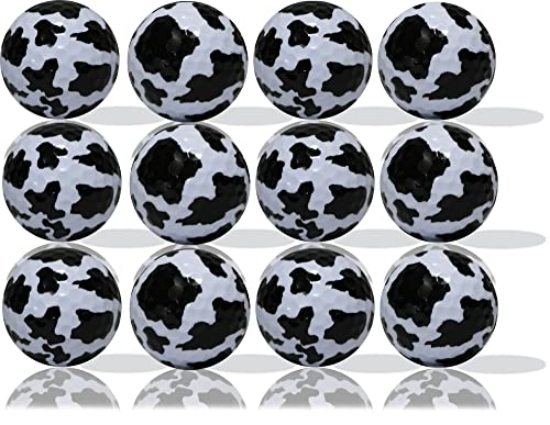 Cow Print Golf Balls One Dozen: • Experience a Touch of Rustic Charm and High-Performance on The Greens - Perfect for Golfers Who Love Whimsical Aesthetics!