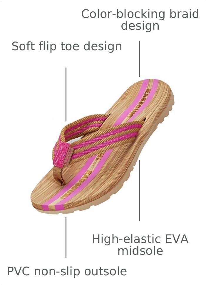 Image of Eagsouni Mens Womens Flip Flops Beach Thong Sandals | Unisex Comfortable Walking Thong Sandals，Beach Pool Water Slip On Indoor Outdoor