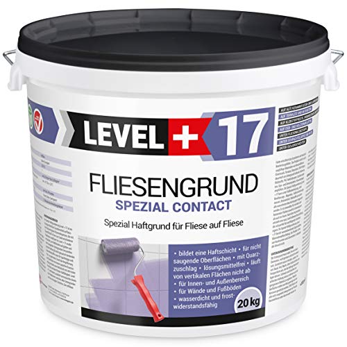 LEVEL PLUS 17 Fliesengrund 20 kg Fliese auf Fliese Spezial Haftgrund Fliesengrundierung Quarzgrund Contact Blau für Innen Außen, Haftvermittler Frostbeständig und wasserabweisend LEVEL PLUS 17 Fliesengrund 20 kg Fliese auf Fliese Spezial Haftgrund Fliesengrundierung Quarzgrund Contact Blau für Innen Außen, Haftvermittler Frostbeständig und wasserabweisend