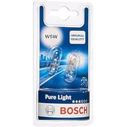 Bombillas Freno Coche Bosch W5W Pure Light Lámparas Incandescentes para vehículos, Blancas - 12 V 5 W W2.1x9.5d - Lámparas x2