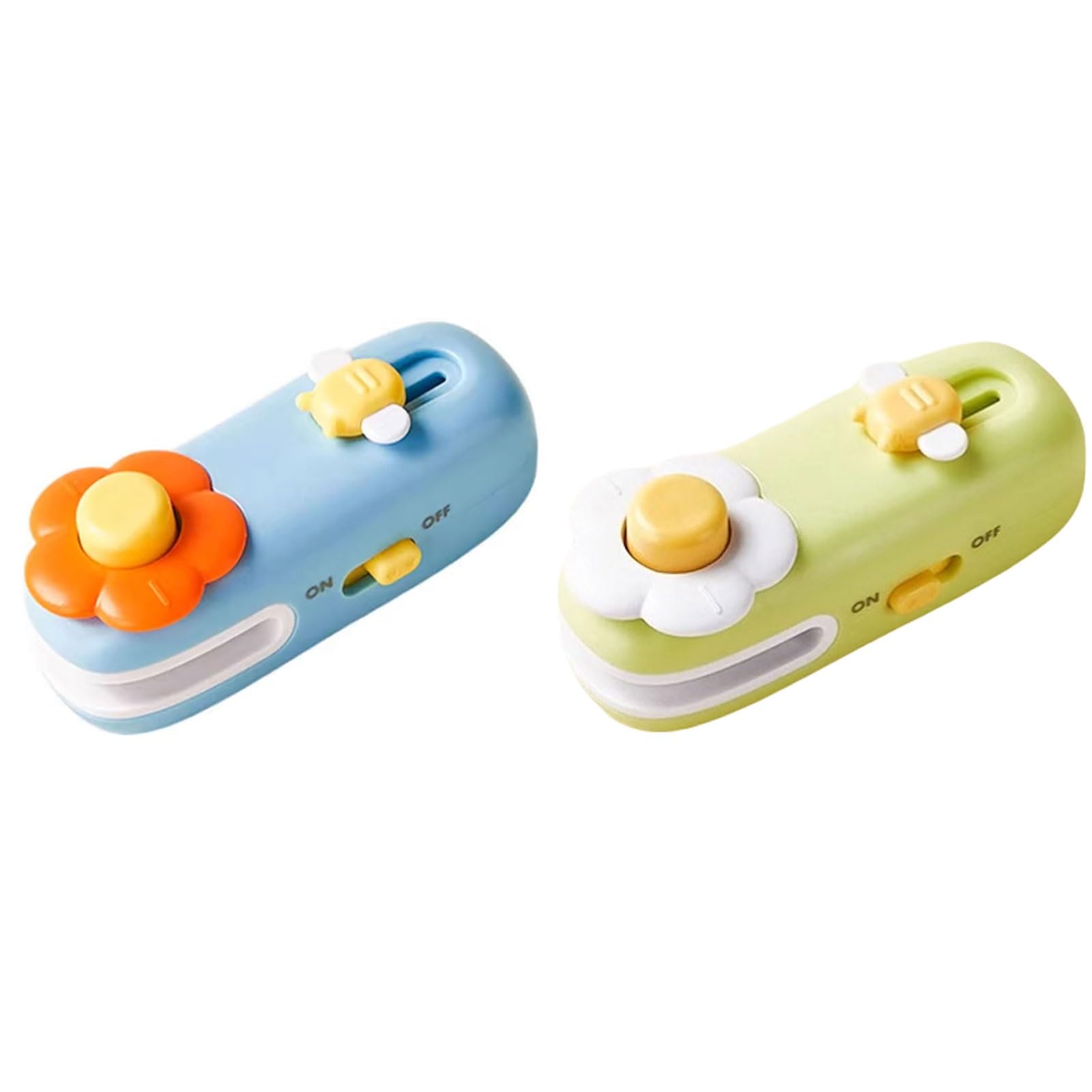 Máquina selladora al vacío, mini sellador recargable con cortador integrado, funciones 2 en 1, ideal para uso doméstico en la cocina (azul + verde)