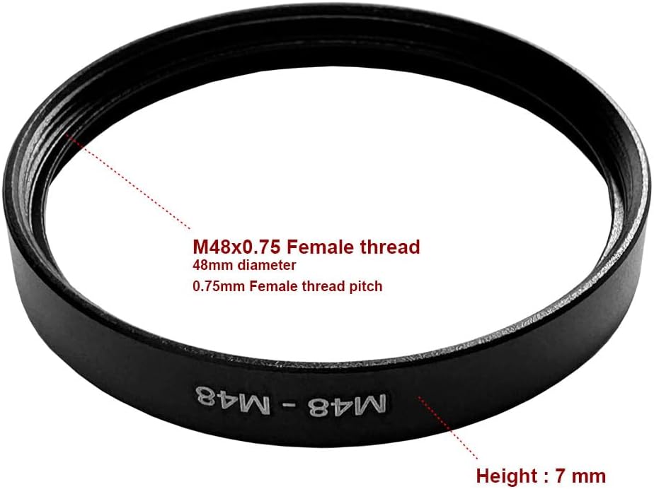 48-48mm 0.75mm Thread Pitch Female to Female Double Dual Inner Thread M48 and M48 mm Lens Ring Adapter