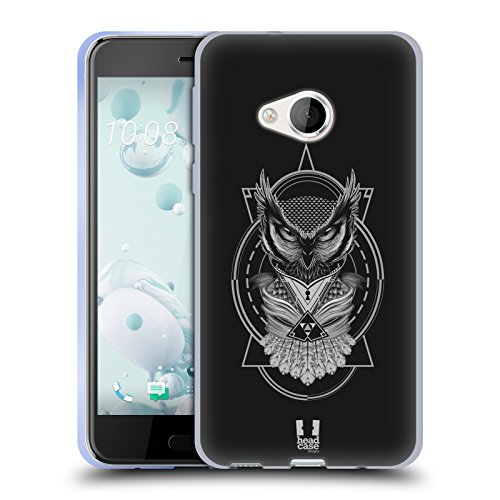 Head Case Designs Böse Eule Wilde Embleme Soft Gel Hülle für HTC U Play