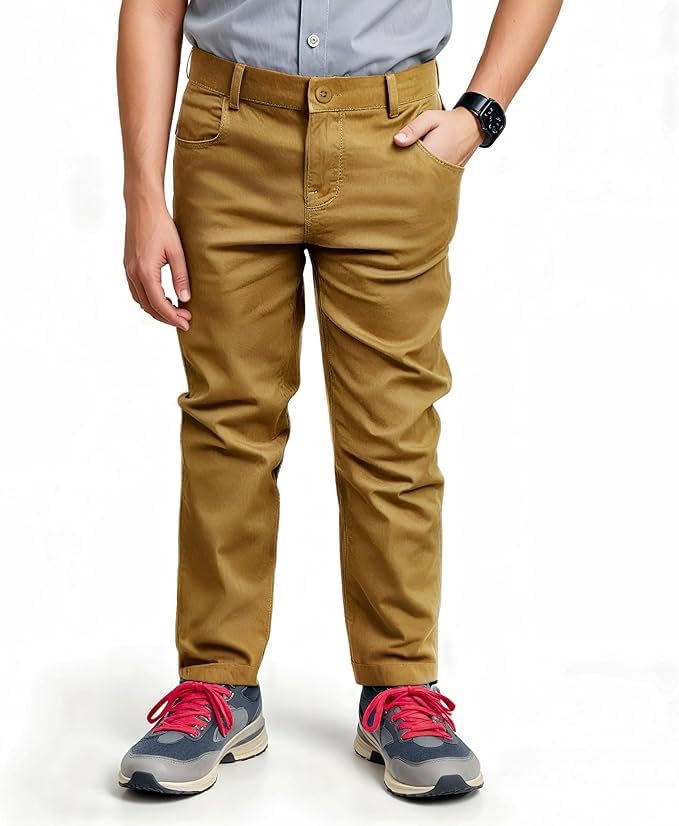 Access Boy’s School Uniform Pants, Stretch Flat-Front, Slim-Fit, Machine Washable Uniform Pants for Boys - Main Image