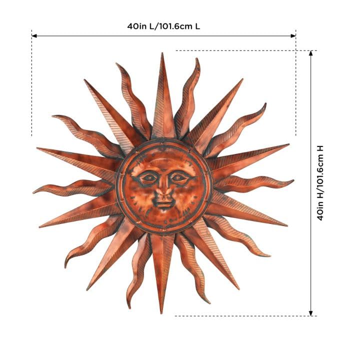 Amazon.com : Regal Art & Gift Copper Patina Large Metal Sun Wall