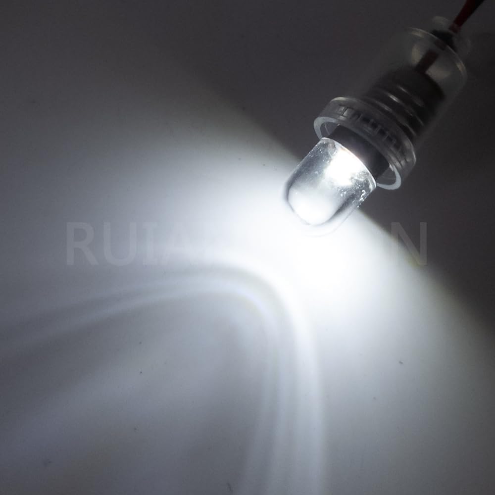 Ruiandsion Zamienne mini żarówki LED E10 białe 220V, zestaw 40 sztuk. Do oświetlenia paneli sterujących i sygnalizacji starej elektroniki