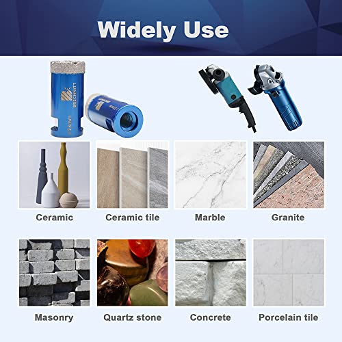 Diamond Drill Bit 28mm,BRSCHNITT 1pc M14 Vacuum Brazed Diamond Tip Drill Bit for Tile Porcelain Stoneware Ceramic Marble Granite Drilling,Suitable For Angle Grinders - Image 4