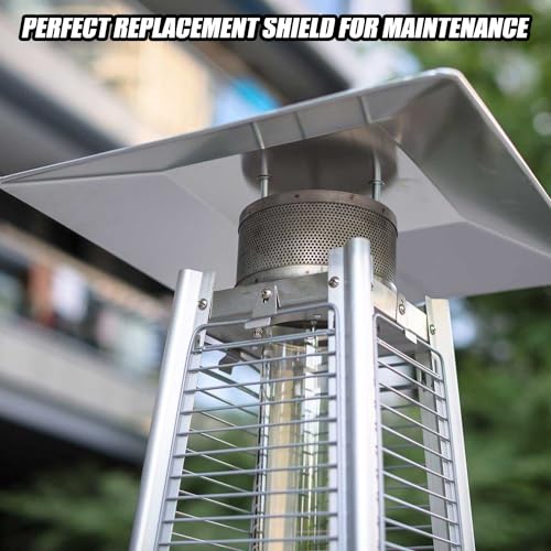 Terrassenstrahler Reflektorschild für Glasrohrheizstrahler Ersatzoberteil 4-seitig Pyramide Terrassenheizer Quadrat Schild, Lochabstand 2 3/4 Zoll – Bild 9