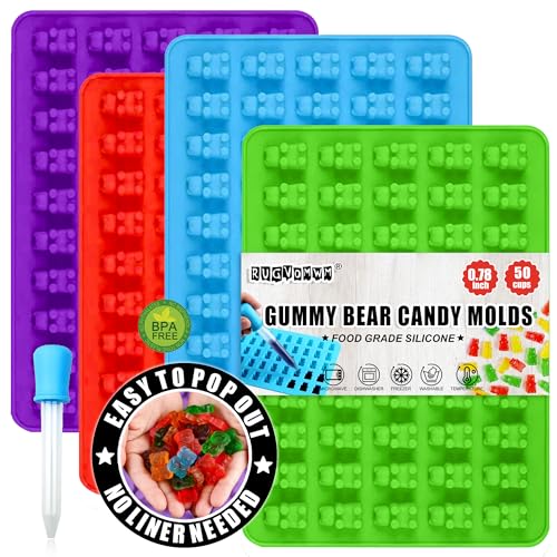RUGVOMWM Gummy Bear Silicone Candy Molds Set of 4