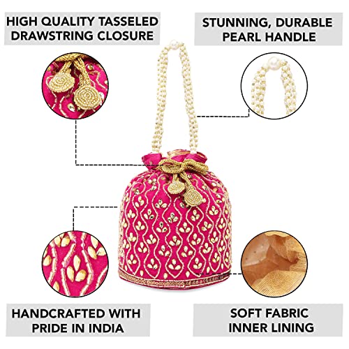 Image of Aheli Potli Bag Gift for Women Handmade Evening Wristlet Handbag Stylish Bridal Purse Fashion Bag