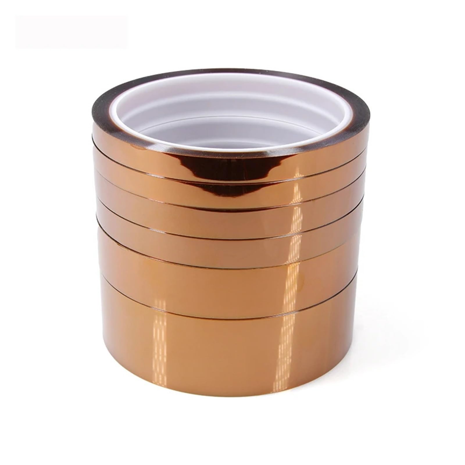 Cinta De Poliimida Ancho 3~100mm Adhesivo Resistente A Altas Temperaturas Protección Tablero Aislamiento Batería para Enmascarar, Soldar, Electricidad(5 rolls,33.0M_0.05MM_15MM)