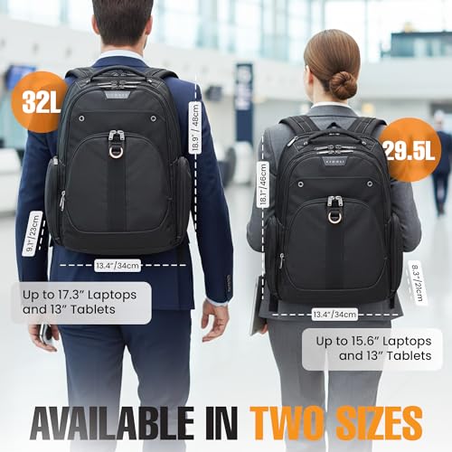 Image of EVERKI Atlas Business Backpack with Laptop Compartment, Black - 29.5 Liters