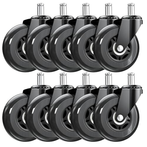 Image of 3 Inch Office Chair Wheels, Set of 10 (Black)