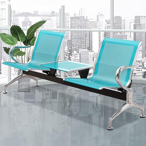 Bancos de recepción cómodos de dos plazas con mesa para salas de espera de hospitales en verde