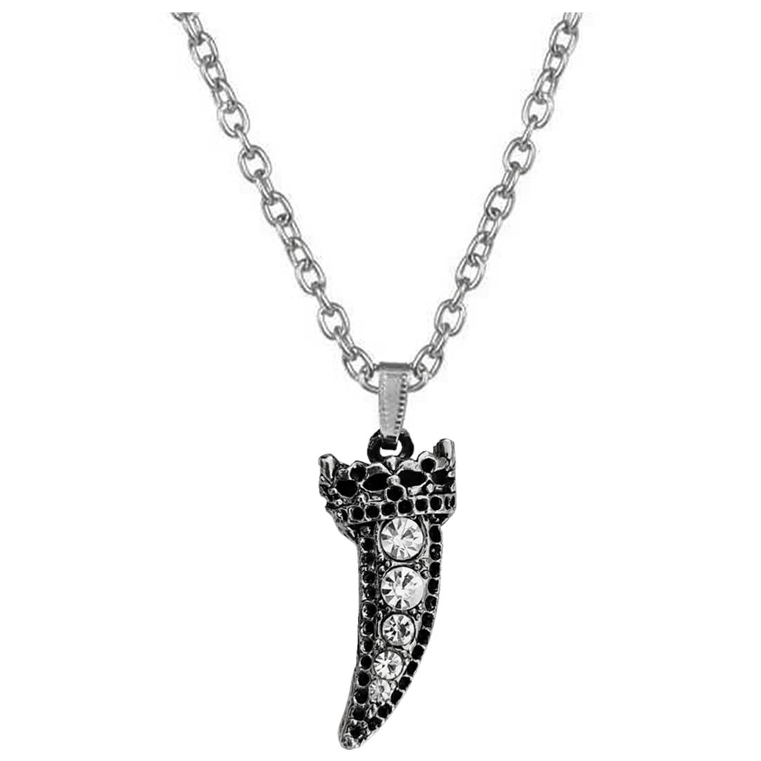 Men Silver Dimond Metal Nail Necklace Pendant with Stainless Steel Long Chain 22inch SPn2020862-image-45