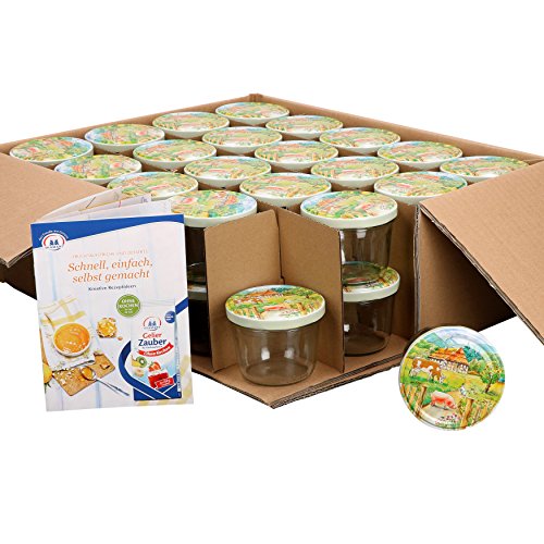 Set di barattoli in vetro da 230 ml, con coperchio...