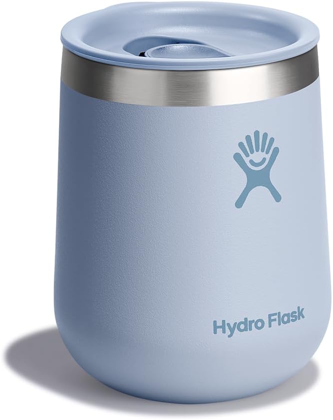 Hydro Flask 10 Oz Wine Glass - Ceramic Stemless Wine Tumbler - Unbreakable with Lid in Surf Blue - Image 3