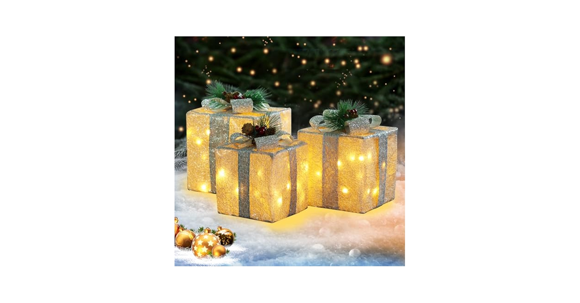 Amazon.com: ATTGREAT Christmas Lighted Gift Boxes with