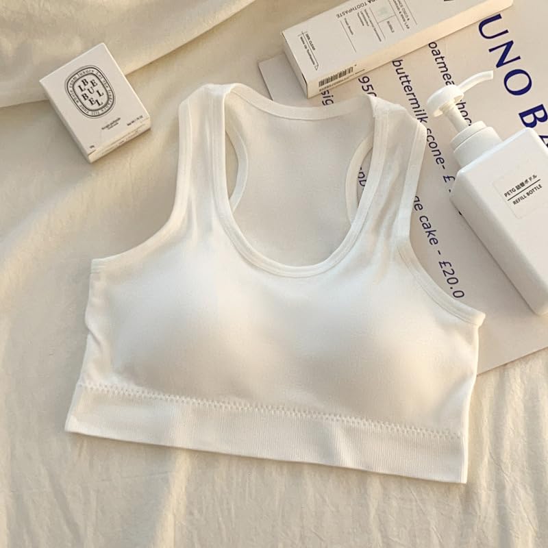 Image of Celary Girl's Sports Bra|Beginner Training Bra for Teens|Soft-Padded Wireless Seamless Crop Top|Teen Age Bra for Girls Age 12 to 17 Years|2 Piece Combo