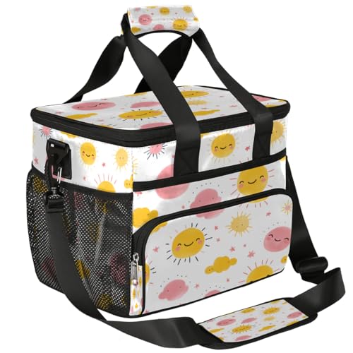 Cloud Insulated Picnic Backpack Lunch Box for Women Men Picnic Basket Tote Lunch Bag Picnic Bag Portable Lunch Bags for Picnic, Beach, Work, Trip,Office, Camp Cartoon Sun