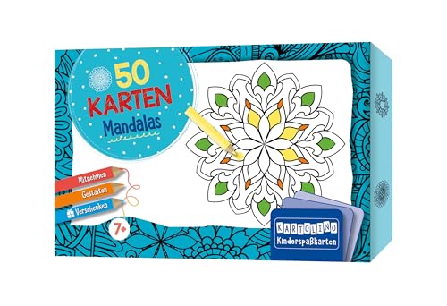 50 Karten zum Ausmalen - Mandalas: Mitnehmen, gestalten, verschenken (KARTOLINO Kinderspaßkarten)