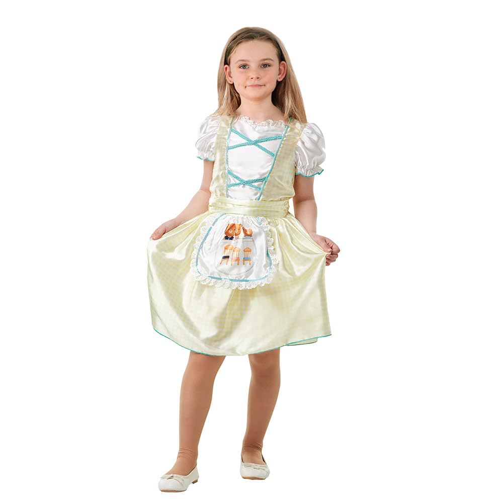 Mad Toys Goldilocks Book Week and World Book Day Roleplay Theme Party Child Costumes, Girls Book Character Dress 7-8 Years