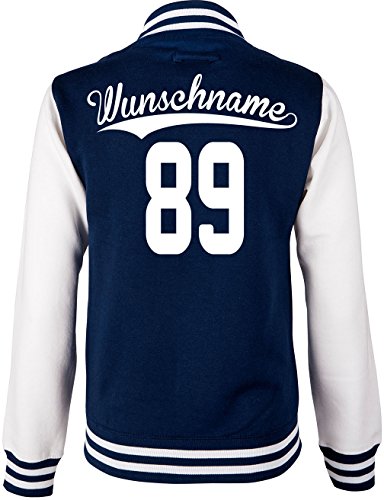 EZYshirt® Kinder College Jacke mit Wunschnamen und Wunschnummer Brannon