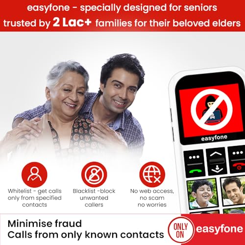 Image of easyfone Star - Senior Safety Phone with GPS Tracking, SOS Button, Auto Call Back, Discreet Listening, No Internet, Photo Speed Dial, Caregiver App, Long Battery, Dock Charger - by SeniorWorld