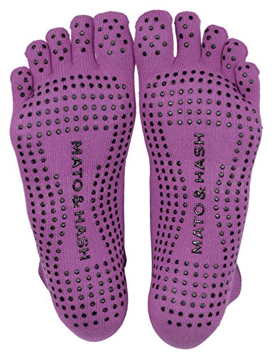 Image of Mato & Hash 5-Toe Exercise Barefoot Feel Yoga Socks With Full Grip
