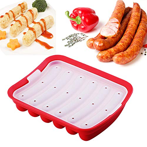 Silicone Sausage Mold Non-Stick, DIY Children\'s Hot Dogs Baking Mold for Egg Sausage and Baby\'s Supplementary Sausage Mold, lce Candy Jelly Chocolate Mould