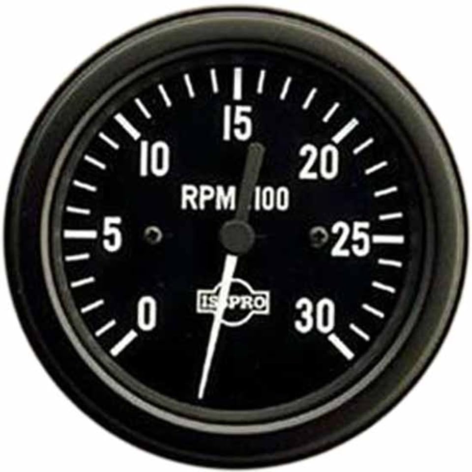 3.375 Inch Electric Tachometer 0-3000 RPM with Black Bezel