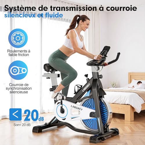 Vélo d'Appartement, Vélo de Fitness d'Exercice d'Intérieur Silencieux avec Écran LCD, Guidon et Siège Réglables, Résistance Ajustable pour l'Entraînement Cardio à la Maison – Image 4