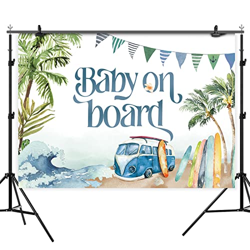 Fondo Fotográfico Baby Shower Tema Surf 7x5 pies miniatura 2