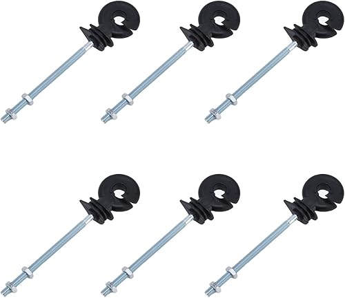 CHICIRIS Aislador eléctrico para valla, 100 unidades M6 atornillables aislador de poste de madera para cría de animales, sistema de rejilla