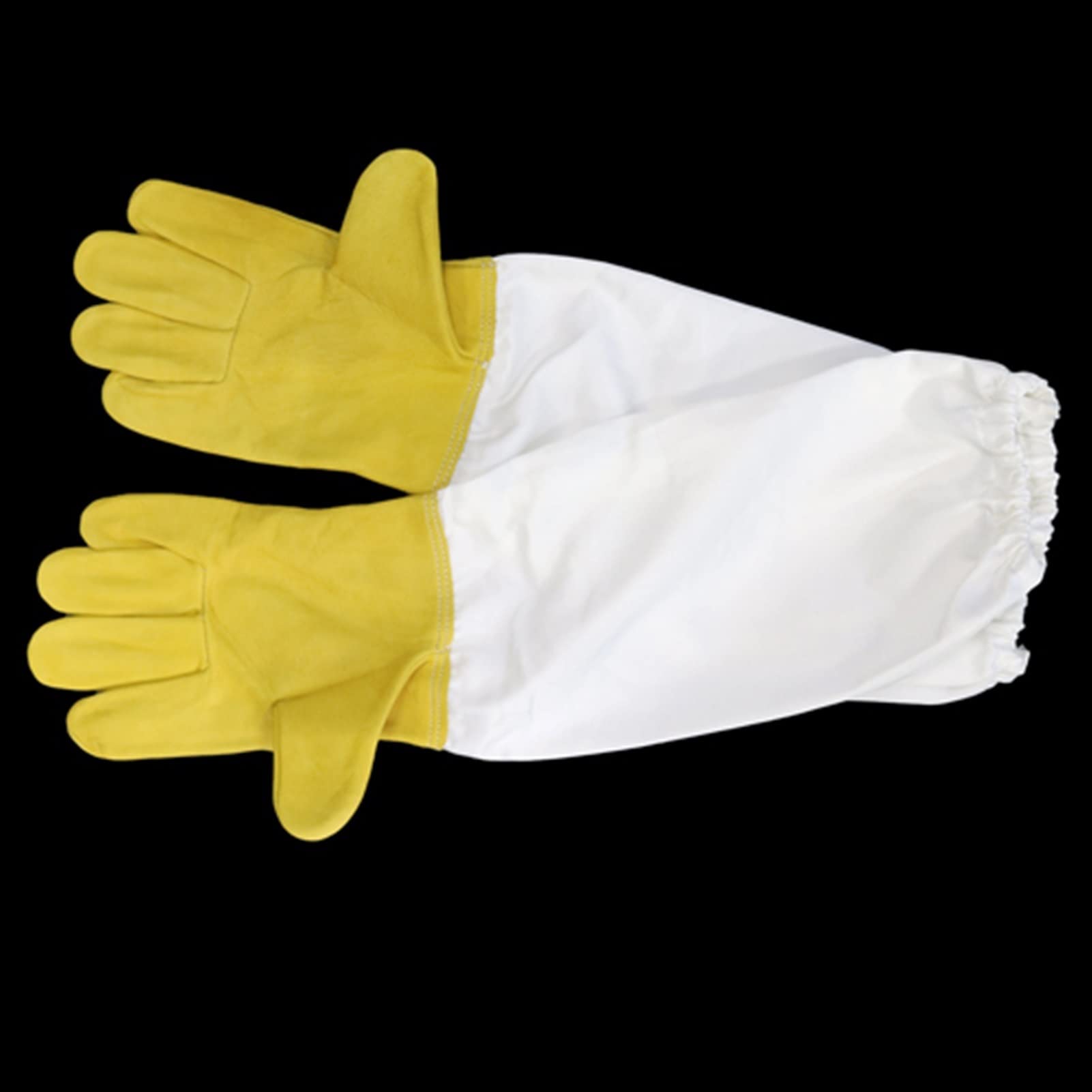 FOREST BEEKEEPING SUPPLY Goatskin Leather Beekeeper's Glove With Long Canvas Sleeve & Elastic Cuff Large - View #10