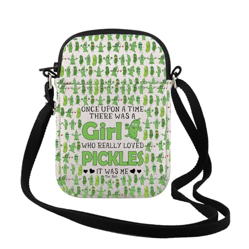 TSOTMO Pickle Lover Gift Who Really Loved Pickles Crossbody Bag Pickle Enthusiast Gift Vegetarian Gift for Women