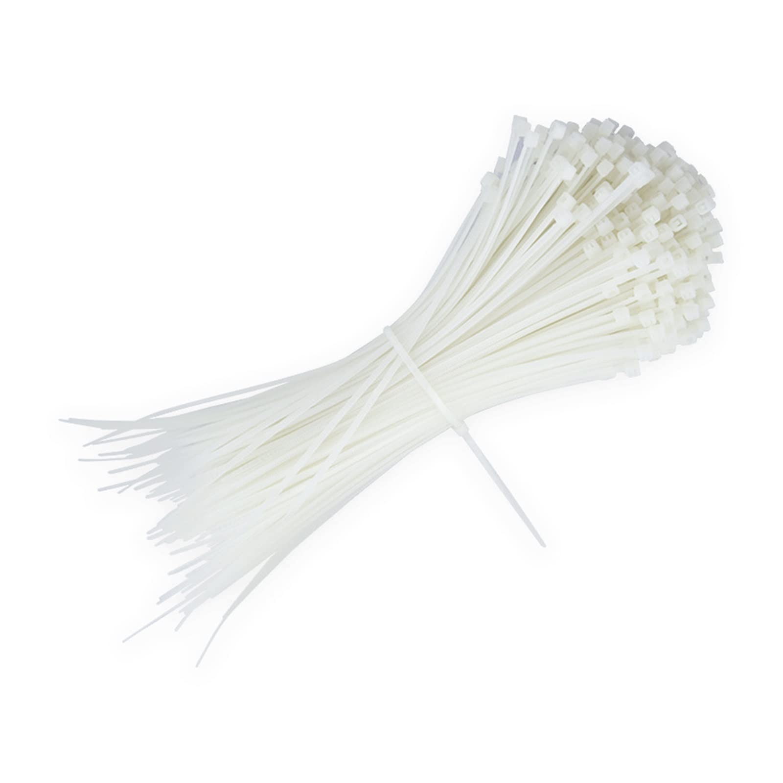 Colliers de serrage en nylon, colliers de serrage, Lot de 100 serre-câbles autobloquants en nylon et plastique, couleur 2,5 x 100 mm(White)